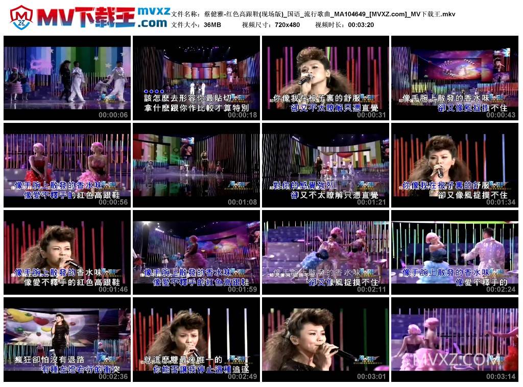 蔡健雅-红色高跟鞋(现场版)_国语_流行歌曲_MA104649
